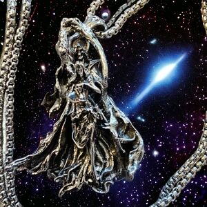 Pendant and chain  Grim Reaper with Victim